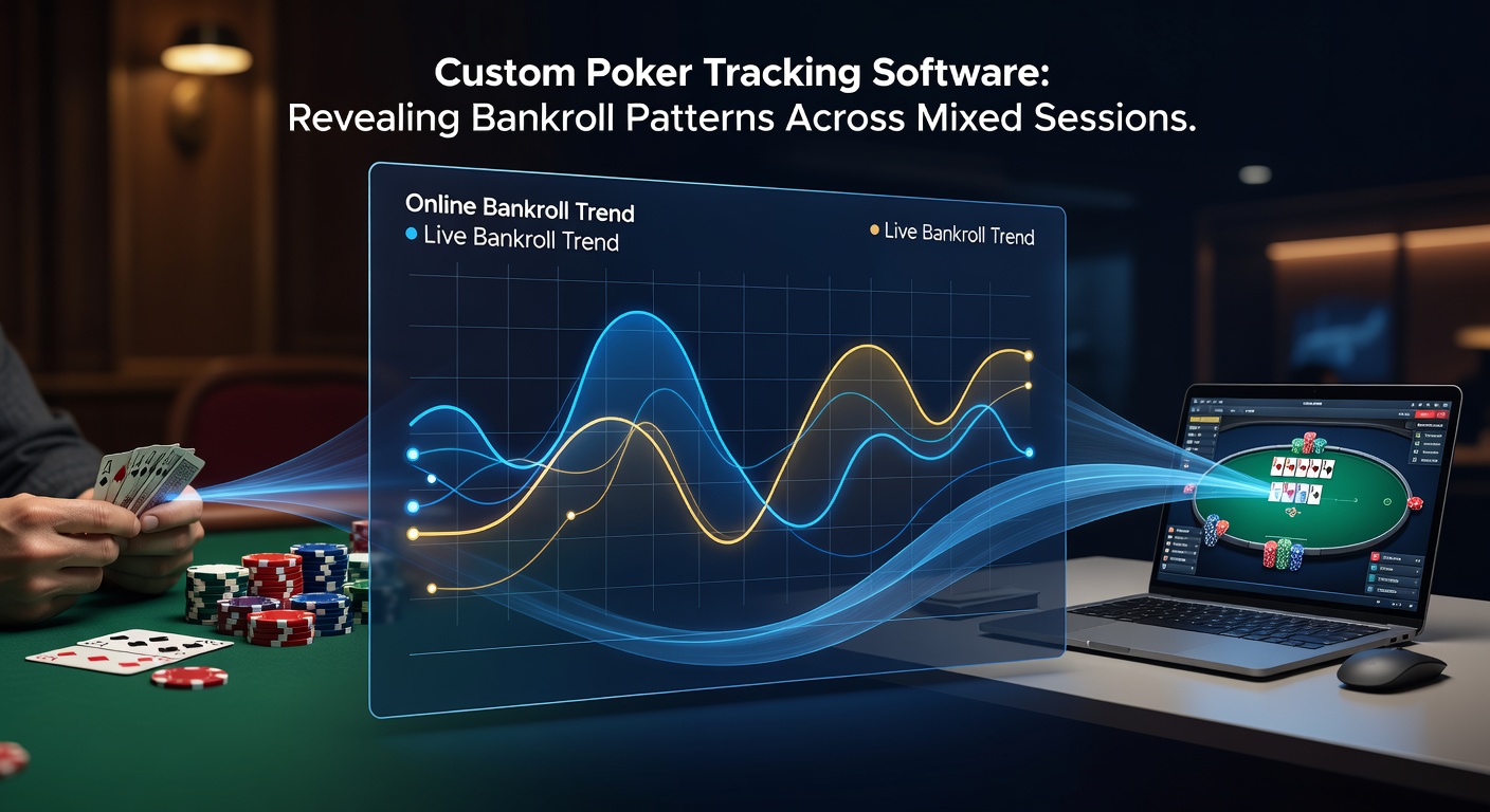Grafiek die bankroll trends vergelijkt tussen live en online poker sessies over meerdere maanden
